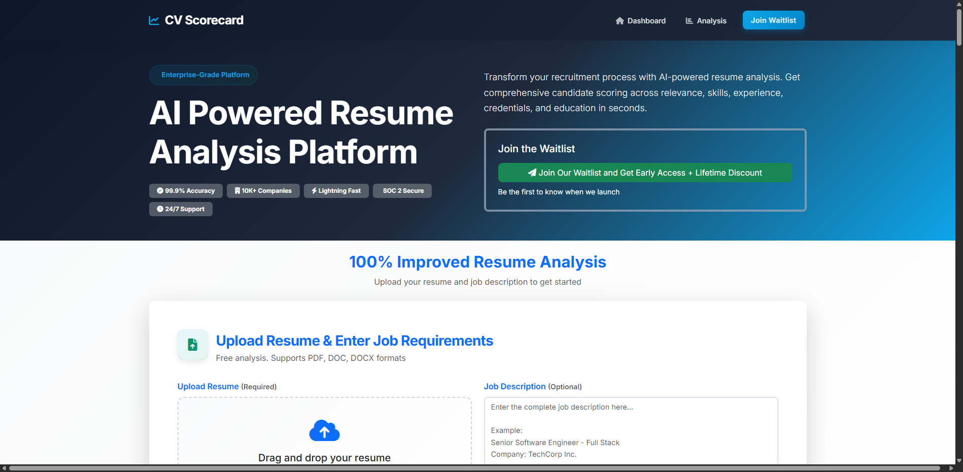 CV Scorecard Screenshot